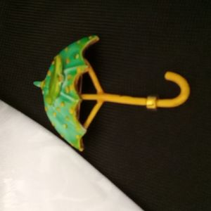 Vintage ORIGINAL BY ROBERT Turquoise Umbrella and Bird Brooch